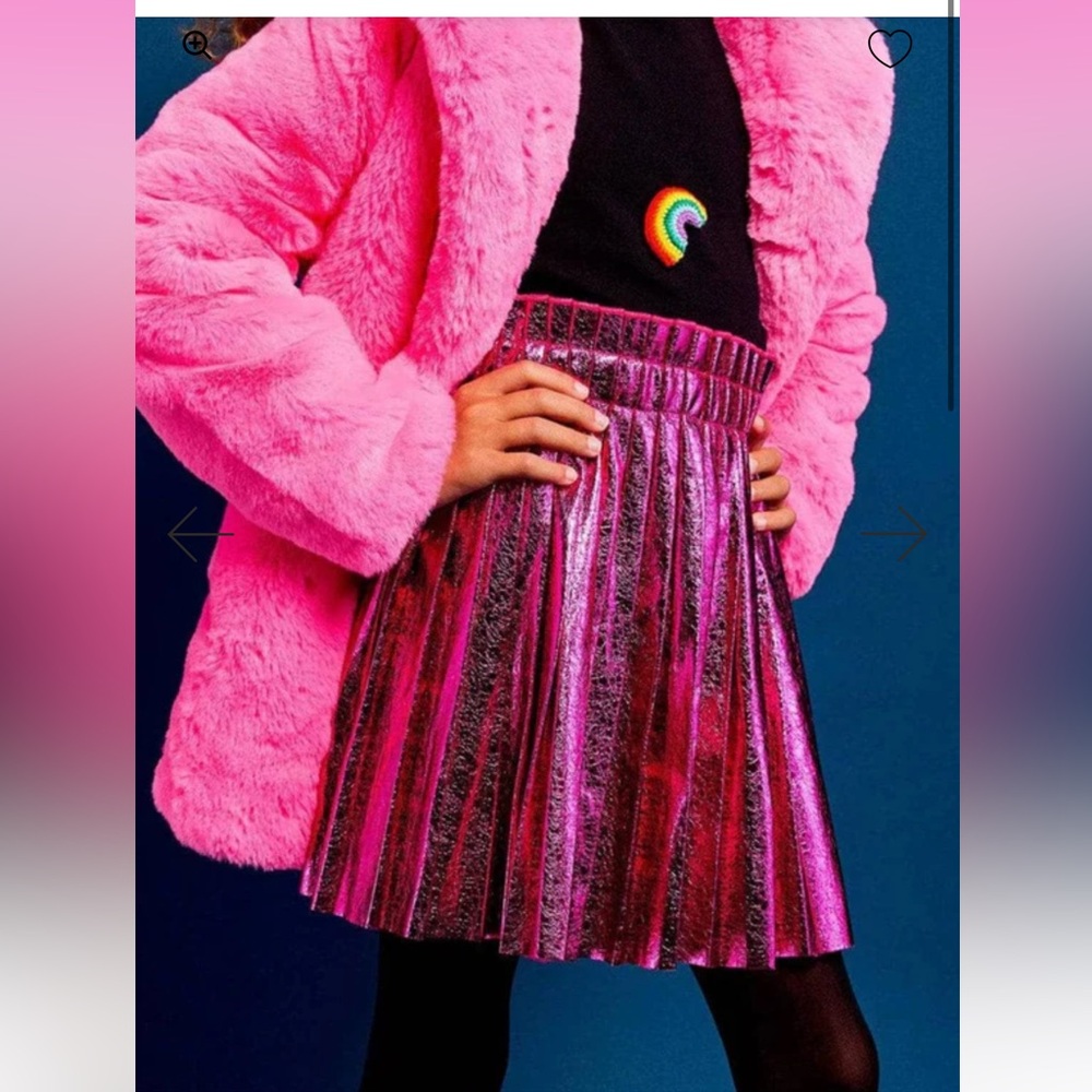 Lola + The Boys Foil Pleated Skirt